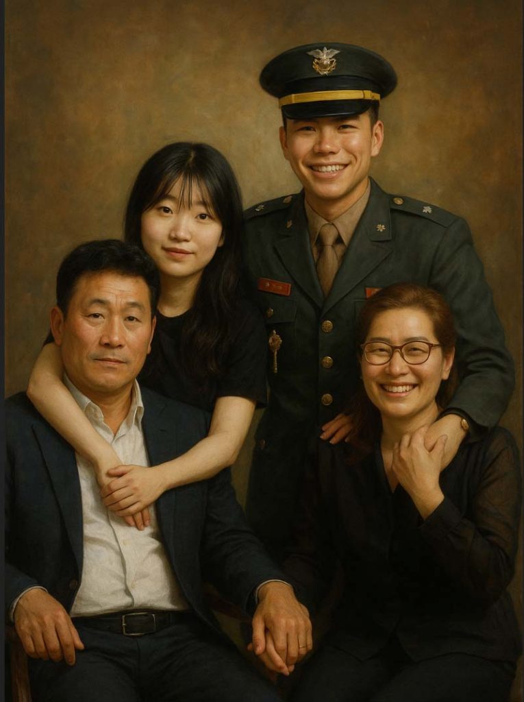 해병대 장교 임관 가족사진